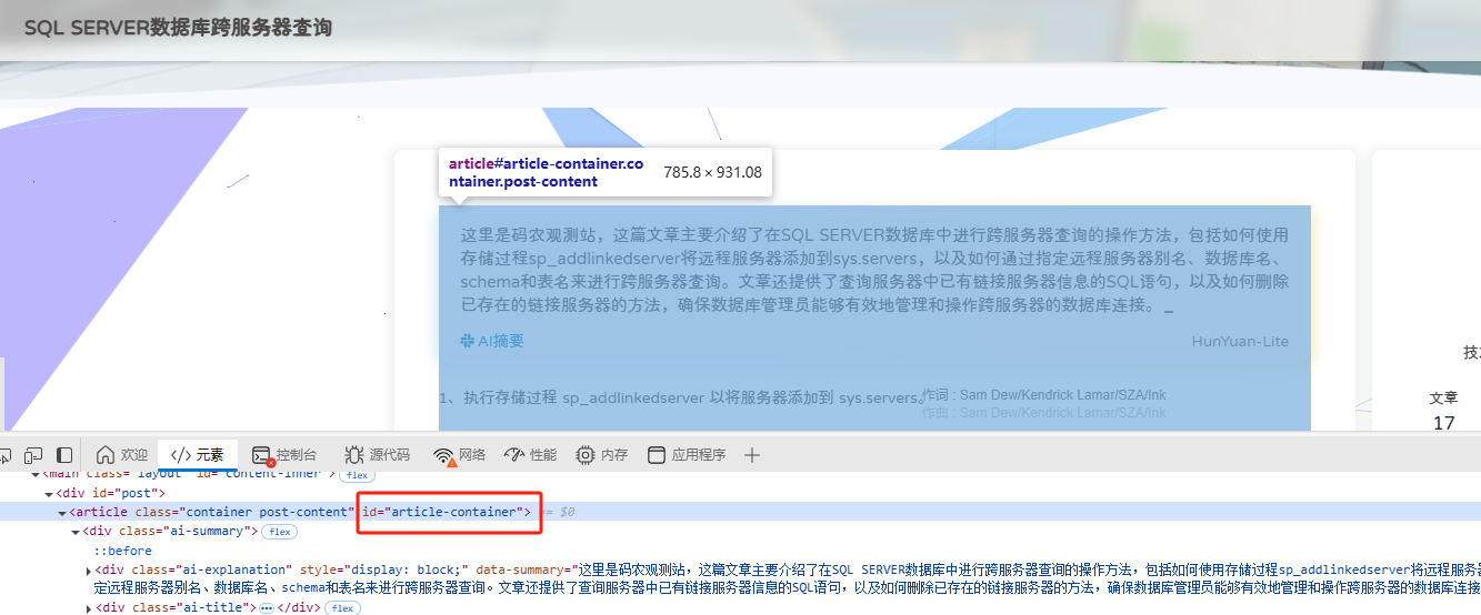 文章主体内容标签